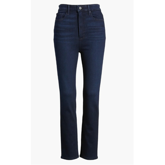 PAIGE CINDY High Rise Ankle Straight Dark Wash Denim Jean in Sussex // 0 - Picture 14 of 15